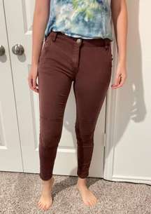 Leopard Maroon Skinny Jeans