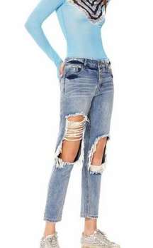 AFRM Cyrus Super High Rise Crop Sinner Wash Jeans Women’s 28