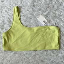 Good American Scuba Hot Shoulder Bikini Top in Key lime001 size 5