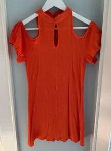 PPLA Cold Shoulder Orange Dress