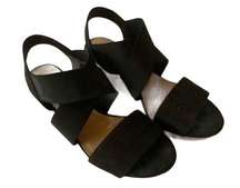 American Eagle Black Strappy Y2K High Wedges 8M XC