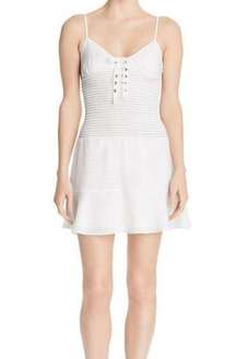 The East Order Dress White Smocked Lace Up Mini