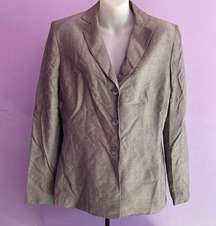 KASPER Gray Long Sleeve Button Down Blazer Size 8