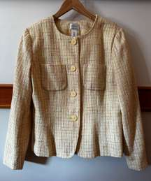 Vintage  Tweed Collarless Jacket