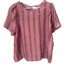 Everleigh Dusty Mauve Rose Chic Top with Eyelash Fringe Detail