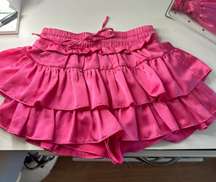 pink ruffle skirt