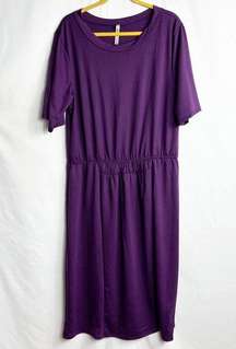 FORGOTTEN GRACE Plum Midi Dress NWT in 2X