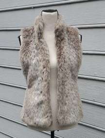 Banana Republic Faux Fur Animal Print Vest