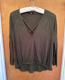 Olive Criss-Cross Top