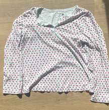 Pink Hearts Pajama Top