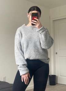 Ribbed Grey Sweater 