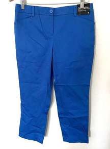 NWT NY&Co Blue Straight Leg Crop Pants Sz 4