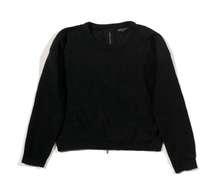 Brave Soul London Womens XS Black Crew Neck Long Sleeve Knit Back Zip Sweatshirt