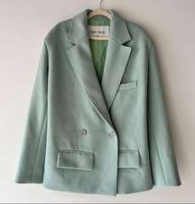 Paper Moon Seoul Oversized Double Breasted Blazer in Pale Mint Green