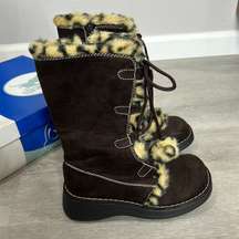 Shiekh • Leopard faux fur tall winter boots