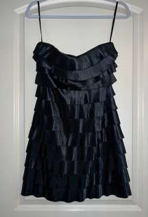 Black Strapless Layered Mini Dress