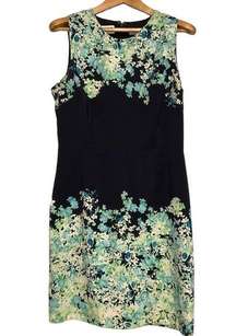 New‎ York & Co blue with green flower print dress size 12