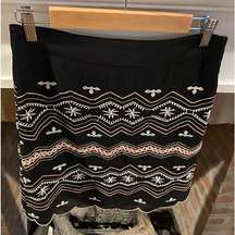 Harper Size Small Black Mini Skirt Boho Quilted Threading