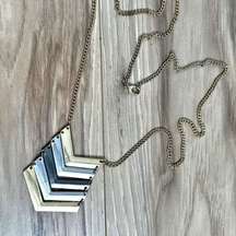 MADEWELL | Gold Silver Gunmetal Chevron Pendant Necklace