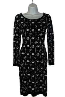 Chloe Sevigny x Emilio Cavallini  Black Printed Bodycon Dress