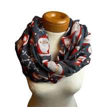 Joy Susan gray Santa Clause holiday scarf