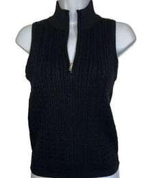 INDUSTRY REPUBLIC CLOTHING Black Ribbed 1/4 Zip Mock Neck Top NWT $48 Size M