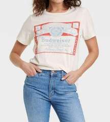 Women's Budweiser Short Sleeve Graphic T-Shirt - Off White / Cream Size Large