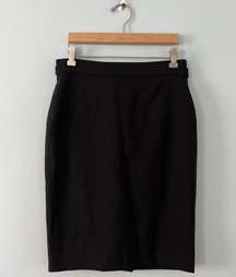 NWT  Ralph Lauren Black Wool Pencil Skirt