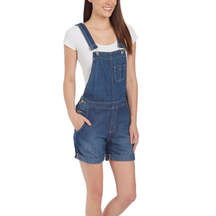 BIG STAR 1974 Junction Shortalls Romper Linen Blend Adjustable Denim Blue M