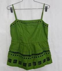 Anthropologie MAEVE Seaborne Corset Peplum Top Green Sz 4