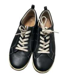 Ecco Crepetray Womens sz 39 Black Leather Comfort Gum Sole Sneaker Shoes