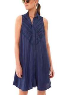 Tuckernuck Pomander Place Navy Blue Dutton Dress - Size S