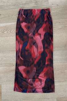 JAGGER & STONE - Gabriella Abstract Maxi Skirt in Red