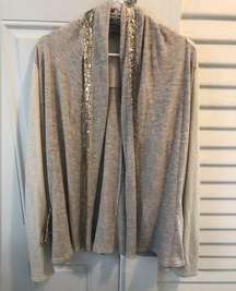 Miss Me beige sweater cardigan with sequin detail