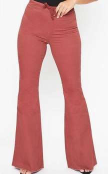 YMI Jeans Chloe Flare High-Rise Pull-on Stretch Rust Women's Medium