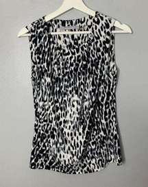 Marc New York Black Gray Leopard Print Top‎