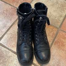 DKNY ROUX COMBAT BOOTS BLACK