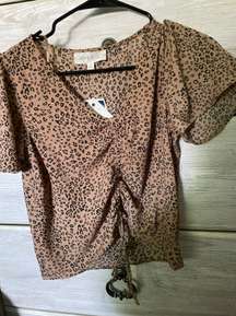 Cheetah Print Flowy Blouse