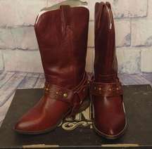 DINGO - Dl 251 appaloosa wine tall cowboy boots w/ harness size 6.5 NIB