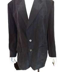 Vintage Donna Karan DKNY Silk Washed Blazer Black Sz 14