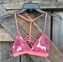Maaji Red Orchid Dolphin Crotchet Back Bikini Top XS
