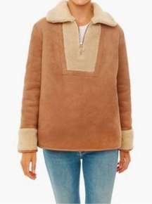 Tuckernuck Stella Shearling Quarter Zip Front Pullover Jacket Size Medium