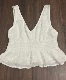 White Cropped Dressy Tank top Size Xs