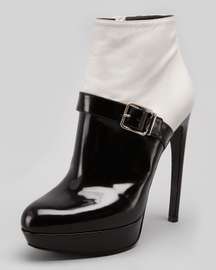 women’s black white Bicolor platform ankle boots IT 35 US 5