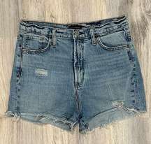 Highly Desirable High-Rise Cutoff Shorts Blue Denim Size 30