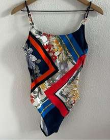 Gottex Multi Printed Metallic Hardware One Piece Swimsuit US 10