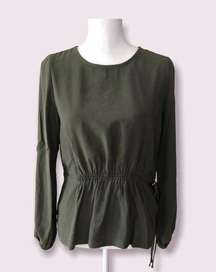 Joy Joy - Olive Green Elastic Waist Top, NWT