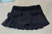 Black Lettered Lululemon Pace Rival Skirt Size 6