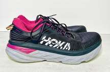 Hoka One One Bondi 7 Gray Pink Running Shoes Size 10 Women’s