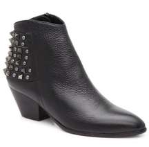 Sesto Meucci Black Moto Bootie Leather - Size 9 Womens Shoes Studded - Italy